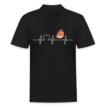 Robin Rotkehlchen - Men's Polo Shirt - black - Front - Kai (181cm)