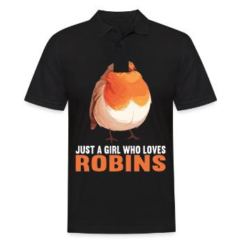 Robin Rotkehlchen - Men's Polo Shirt - black - Front - Kai (181cm)