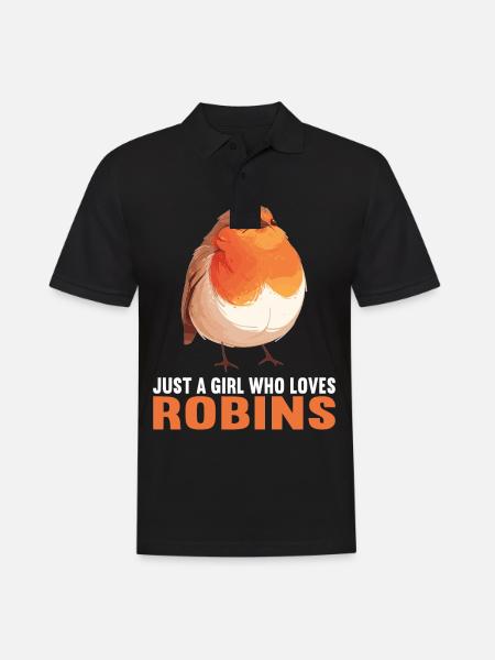 Robin Rotkehlchen - Men's Polo Shirt - black