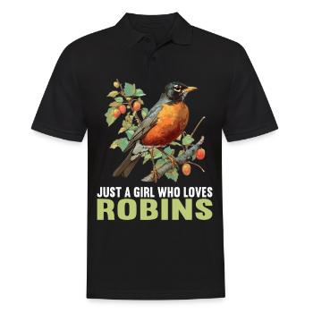 Robin Rotkehlchen - Men's Polo Shirt - black - Front - Kai (181cm)