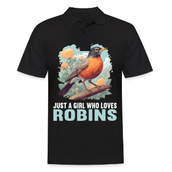 Robin Rotkehlchen - Men's Polo Shirt - black - Front - Kai (181cm)