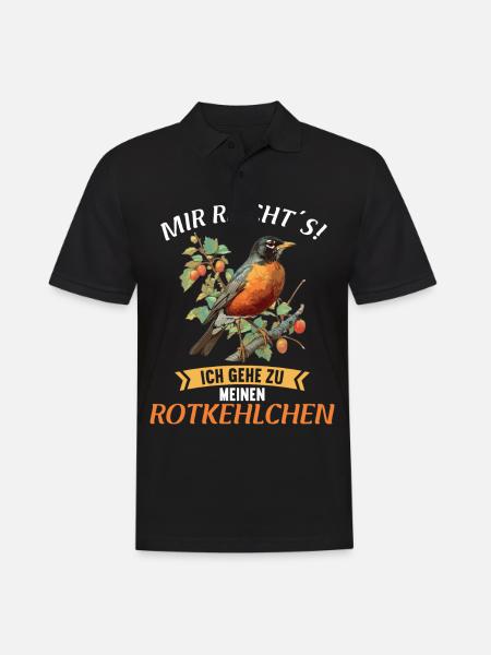 Robin Rotkehlchen - Men's Polo Shirt - black