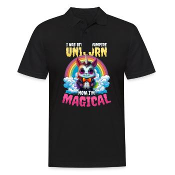 Halloween Unicorn Bit By Vampire Unicorn Magical - Men's Polo Shirt - black - Front - Kai (181cm)