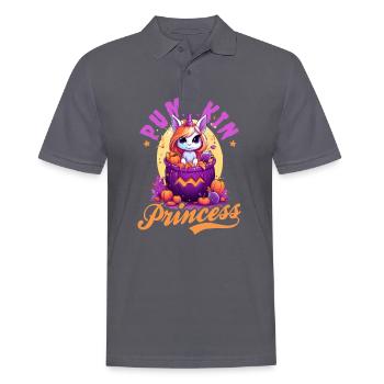 Halloween Licorne Citrouille Princesse - Polo Homme - charbon - Devant - Nico (186cm)