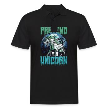 Halloween Unicorn Pretend I'm A Unicorn - Men's Polo Shirt - black - Front - Kai (181cm)