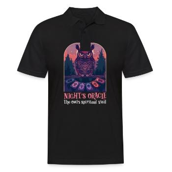 Spiritual Owl Night's Oracle Owl's Spiritual Vigil - Men's Polo Shirt - black - Front - Kai (181cm)