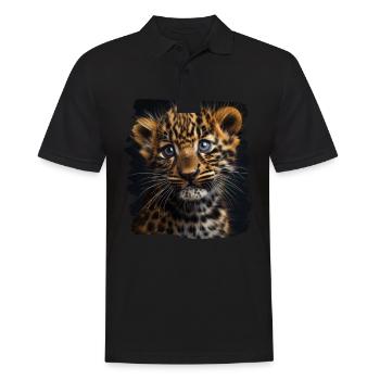 Amur Leopard Amurleoparden Amurleopard - Men's Polo Shirt - black - Front - Kai (181cm)