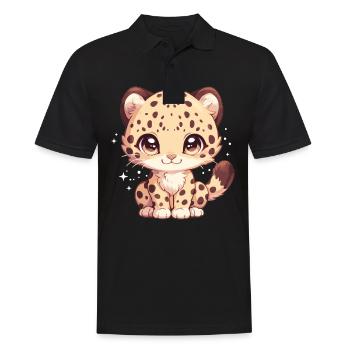 Amur Leopard Amurleoparden Amurleopard - Men's Polo Shirt - black - Front - Kai (181cm)