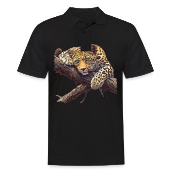 Amur Leopard Amurleoparden Amurleopard - Men's Polo Shirt - black - Front - Kai (181cm)
