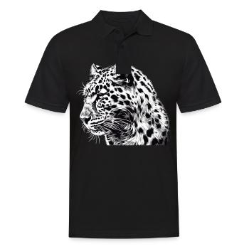 Amur Leopard Amurleoparden Amurleopard - Men's Polo Shirt - black - Front - Kai (181cm)