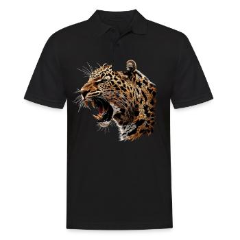 Amur Leopard Amurleoparden Amurleopard - Men's Polo Shirt - black - Front - Kai (181cm)