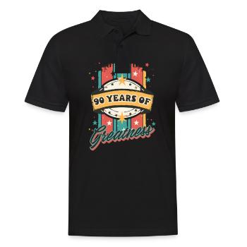 90 Jahre alt 90 Jahre Größe - Männer Poloshirt - Schwarz - Vorne - Kai (181cm)