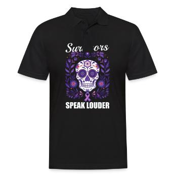 Überlebende häuslicher Gewalt sprechen lauter - Männer Poloshirt - Schwarz - Vorne - Kai (181cm)