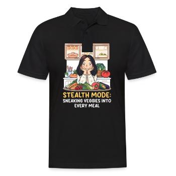 Chinesischer Mama-Stealth-Modus, der Gemüse in Mea schmuggelt - Männer Poloshirt - Schwarz - Vorne - Kai (181cm)