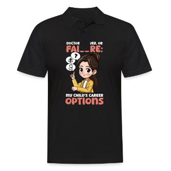 Chinesische Mutter, Ärztin, Anwältin oder Versagen Kinderoptionen - Männer Poloshirt - Schwarz - Vorne - Kai (181cm)