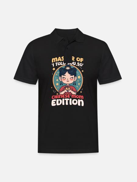 Chinese Mom Master of 'I Told You So' - Men's Polo Shirt - black