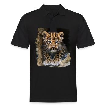 Amur Leopard Amurleoparden Amurleopard - Men's Polo Shirt - black - Front - Kai (181cm)