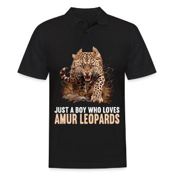 Amur Leopard Amurleoparden Amurleopard - Men's Polo Shirt - black - Front - Kai (181cm)