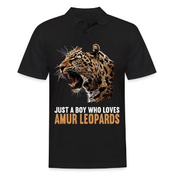 Amur Leopard Amurleoparden Amurleopard - Men's Polo Shirt - black - Front - Kai (181cm)