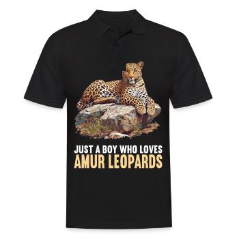 Amur Leopard Amurleoparden Amurleopard - Men's Polo Shirt - black - Front - Kai (181cm)