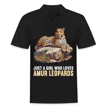 Amur Leopard Amurleoparden Amurleopard - Men's Polo Shirt - black - Front - Kai (181cm)