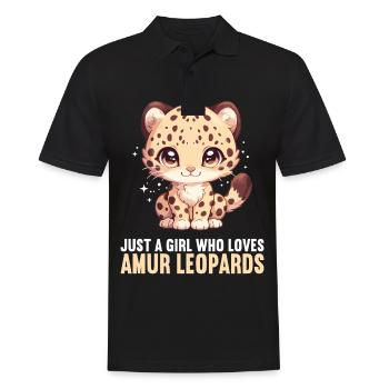 Amur Leopard Amurleoparden Amurleopard - Men's Polo Shirt - black - Front - Kai (181cm)