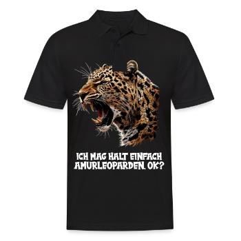 Amur Leopard Amurleoparden Amurleopard - Men's Polo Shirt - black - Front - Kai (181cm)
