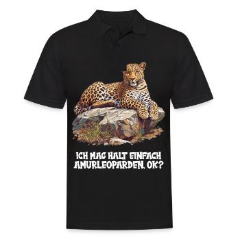 Amur Leopard Amurleoparden Amurleopard - Men's Polo Shirt - black - Front - Kai (181cm)