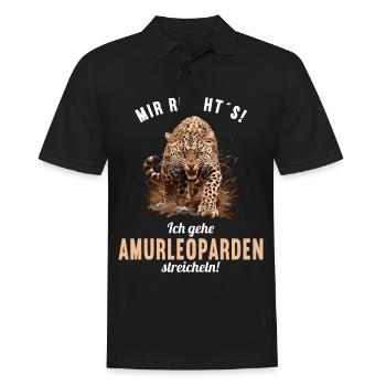 Amur Leopard Amurleoparden Amurleopard - Men's Polo Shirt - black - Front - Kai (181cm)