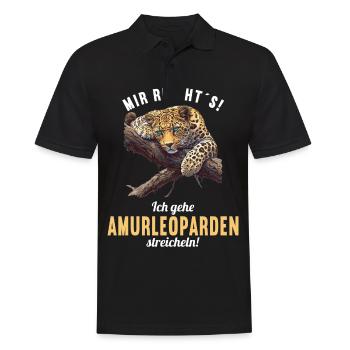 Amur Leopard Amurleoparden Amurleopard - Men's Polo Shirt - black - Front - Kai (181cm)