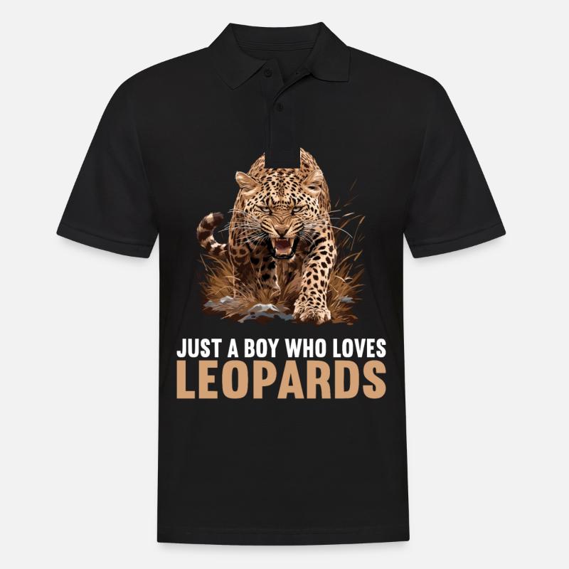 Leoparden Leopard - Männer Poloshirt - Schwarz