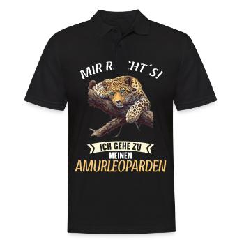 Amur Leopard Amurleoparden Amurleopard - Men's Polo Shirt - black - Front - Kai (181cm)