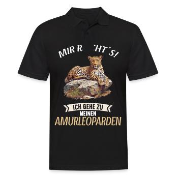 Amur Leopard Amurleoparden Amurleopard - Men's Polo Shirt - black - Front - Kai (181cm)