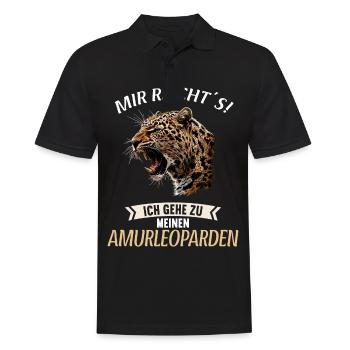 Amur Leopard Amurleoparden Amurleopard - Men's Polo Shirt - black - Front - Kai (181cm)