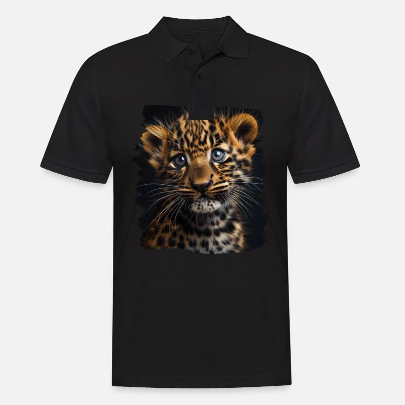 Leoparden Leopard - Männer Poloshirt - Schwarz