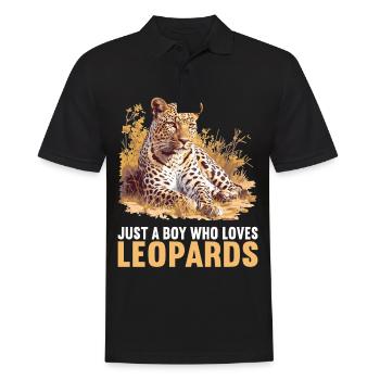 Leoparden Leopard - Männer Poloshirt - Schwarz - Vorne - Kai (181cm)