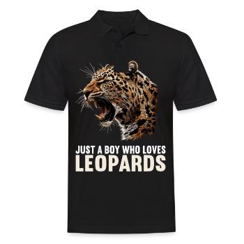 Leoparden Leopard - Männer Poloshirt - Schwarz - Vorne - Kai (181cm)