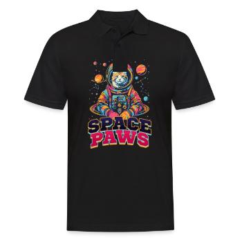Chat astronaute pattes de l’espace - Polo Homme - noir - Devant - Kai (181cm)
