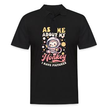 Monkey Lover Ask Me About My Monkey Have Pictures - Men's Polo Shirt - black - Front - Kai (181cm)