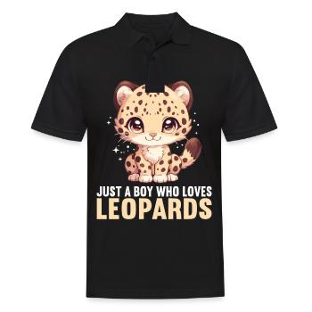 Leoparden Leopard - Männer Poloshirt - Schwarz - Vorne - Kai (181cm)