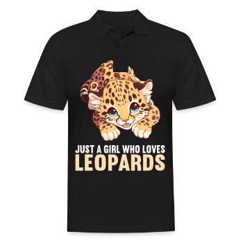 Leoparden Leopard - Männer Poloshirt - Schwarz - Vorne - Kai (181cm)