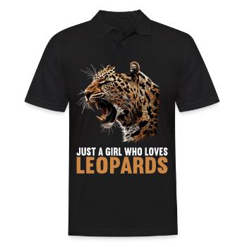 Leoparden Leopard - Männer Poloshirt - Schwarz - Vorne - Kai (181cm)