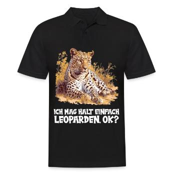 Leoparden Leopard - Männer Poloshirt - Schwarz - Vorne - Kai (181cm)