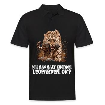 Leoparden Leopard - Männer Poloshirt - Schwarz - Vorne - Kai (181cm)
