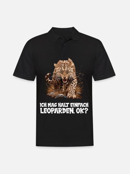 Leoparden Leopard - Männer Poloshirt - Schwarz
