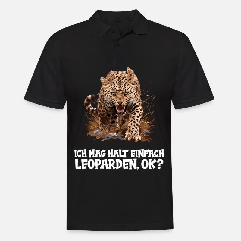 Leoparden Leopard - Männer Poloshirt - Schwarz