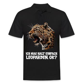 Leoparden Leopard - Männer Poloshirt - Schwarz - Vorne - Kai (181cm)