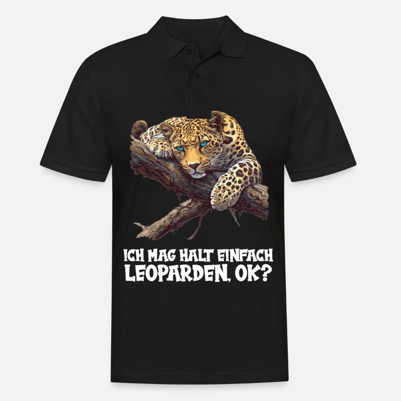 Leoparden Leopard - Männer Poloshirt - Schwarz