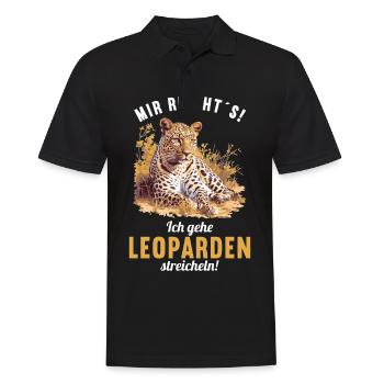 Leoparden Leopard - Männer Poloshirt - Schwarz - Vorne - Kai (181cm)
