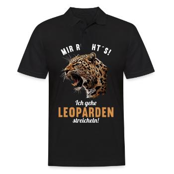 Leoparden Leopard - Männer Poloshirt - Schwarz - Vorne - Kai (181cm)
